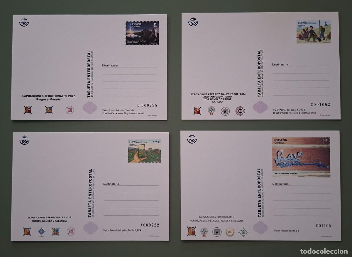 Sellos: FESOFI - A&Ntilde;OS 2022, 2023, 2024, 2025 - LOTE DE 4 ENTERO POSTAL NUEVOS, PREFRANQUEADOS ..A3801