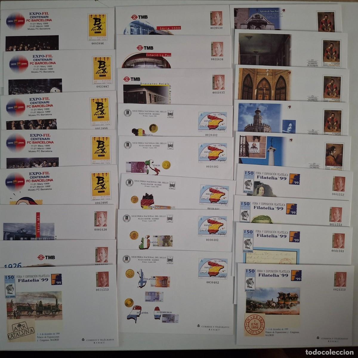 Francobolli: HB1760 Sobres ENTERO POSTAL a&ntilde;o 1999 EDIFIL 52/57 v.c. 62 &euro; 25 SPD con todas las variaciones