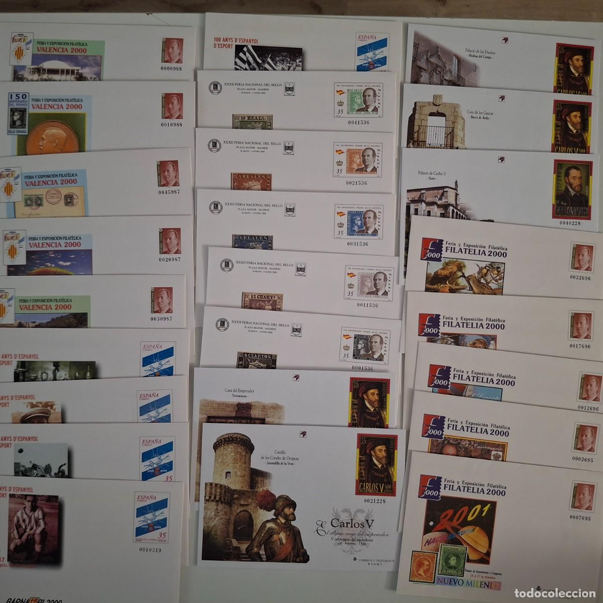 Briefmarken: HB1762 Sobres ENTERO POSTAL a&ntilde;o 2000 EDIFIL 58/67 v.c. 130 &euro; 25 sobre con variaciones