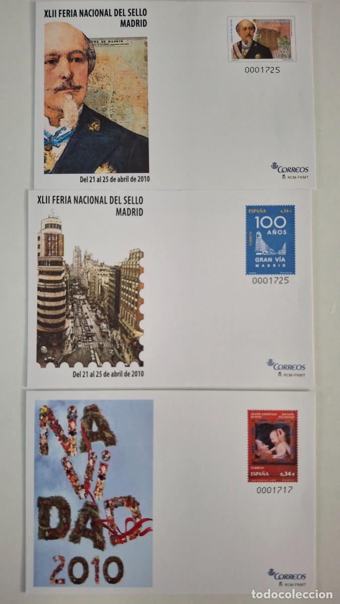 Francobolli: HB1772 Sobres ENTERO POSTAL a&ntilde;o 2010 completo EDIFIL 129/131 v.c. 35 &euro;