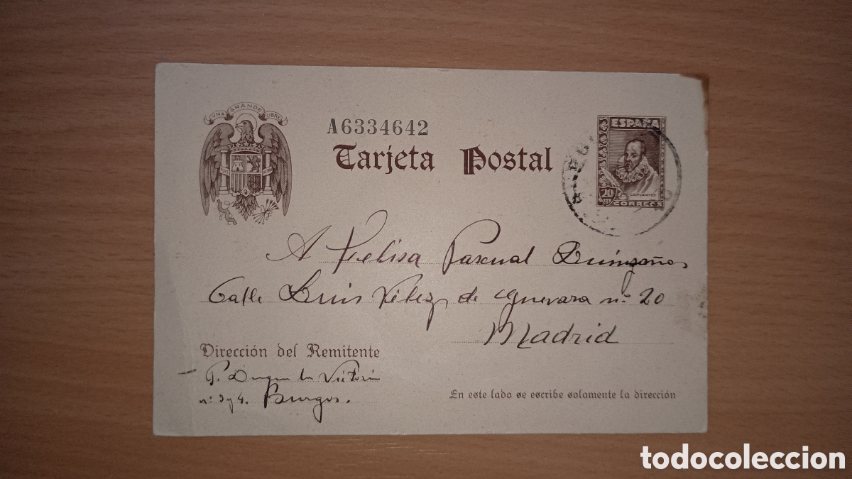 Briefmarken: ESPA&Ntilde;A 1938 - CERVANTES - TARJETA ENTERO POSTAL - CAT&Aacute;LOGO EDIFIL 84