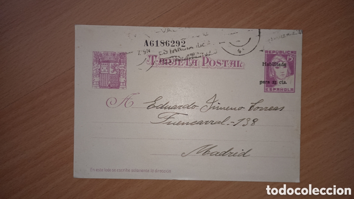 Briefmarken: ESPA&Ntilde;A 1937 - MATRONA - TARJETA ENTERO POSTAL - CAT&Aacute;LOGO EDIFIL 76