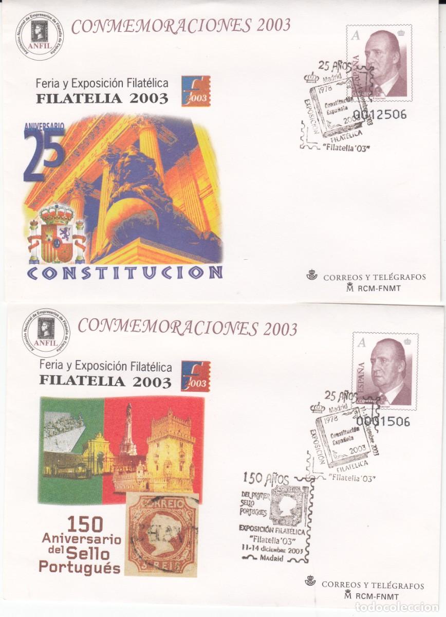 Sellos: SOBRE ENTERO POSTAL FILATELIA 2003 MADRID - NUM . 89 - PRIMER D&Iacute;A Y MATASELLOS EXPOSICIN