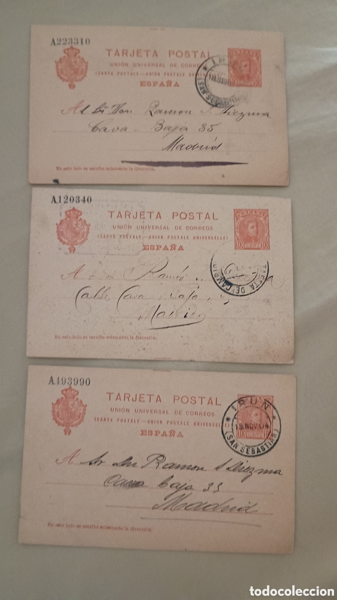Sellos: ESPA&Ntilde;A 1904 - REY ALFONSO XIII - CAT&Aacute;LOGO EDIFIL 47 - LOTE DE 3 TARJETAS ENTERO POSTALES