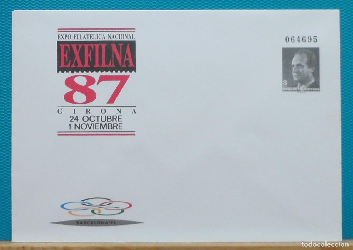 Sellos: 1987-ESPA&Ntilde;A-SOBRES ENTERO POSTALES-VER FOTO-N&ordm;10-EXFILNA 87-GERONA