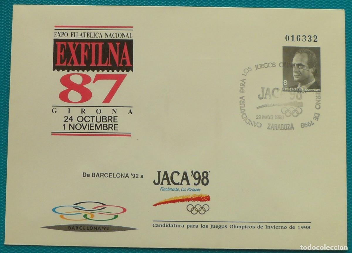 Sellos: 1987-ESPA&Ntilde;A-SOBRES ENTERO POSTALES-VER FOTO-N&ordm;10A-EXFILNA 87-JACA 98