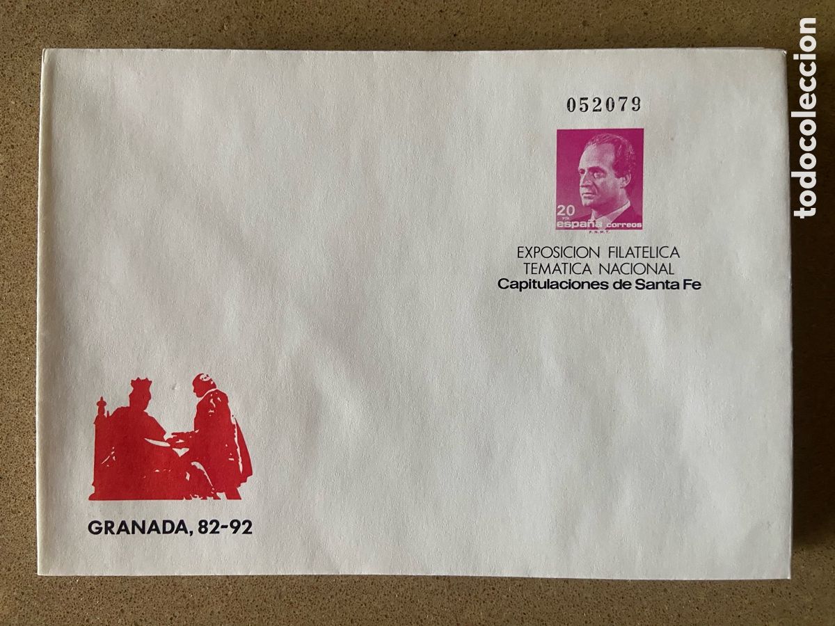 Sellos: SOBRE ENTERO POSTAL EDIFIL 8. CAPITULACIONES SANTA FE. NUEVO