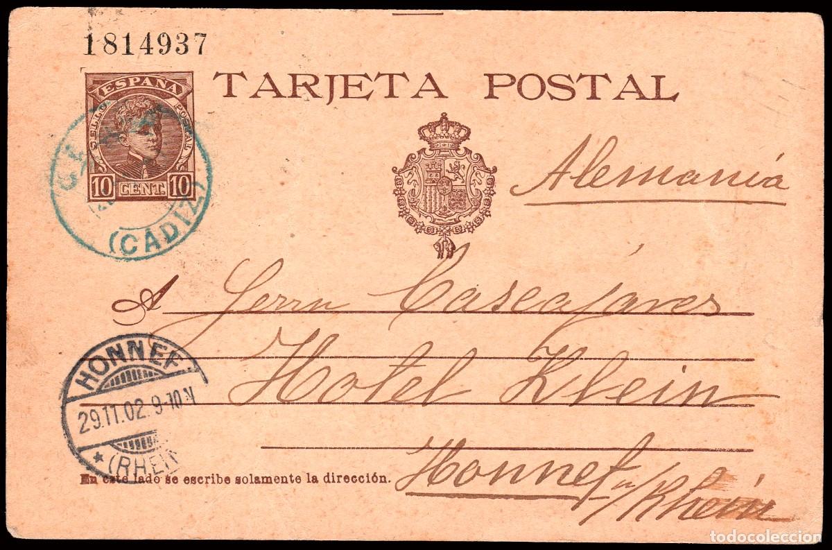 Sellos: Ceuta - Edi o EP 37 - Entero postal Mat &rdquo;Ceuta 25/Nov./02&rdquo; a Alemania