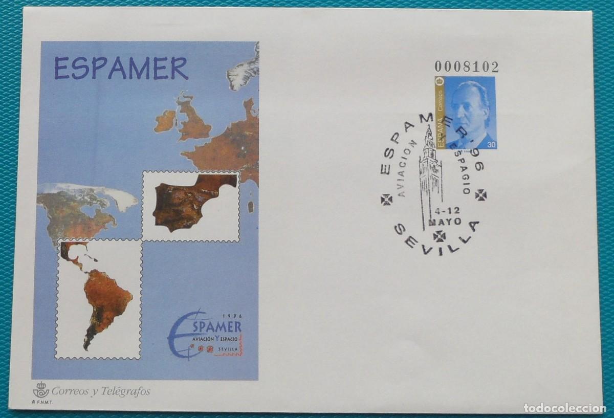 Sellos: 1996-ESPA&Ntilde;A-SOBRES ENTERO POSTALES-VER FOTO-N&ordm;33-ESPAMER 96-SEVILLA
