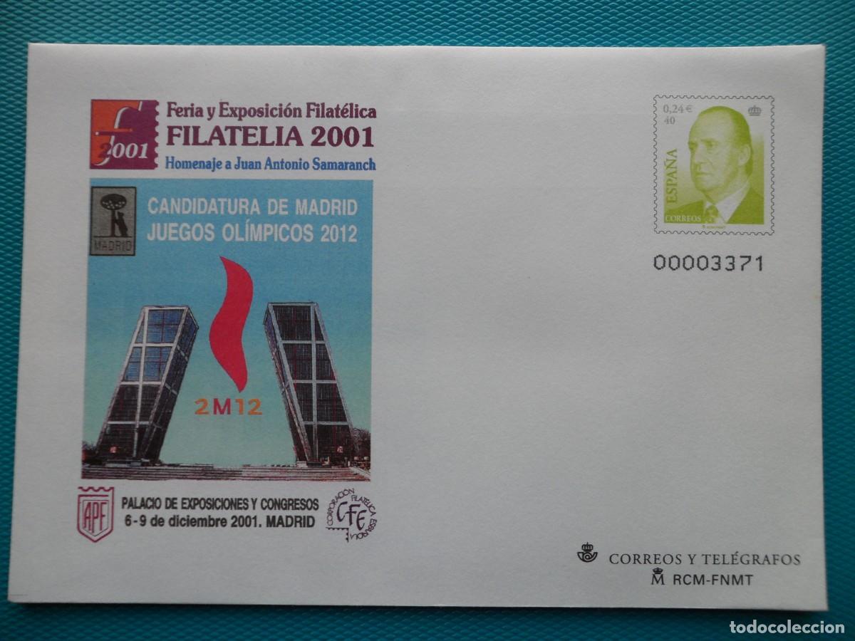 Sellos: 2001-ESPA&Ntilde;A-SOBRES ENTERO POSTALES-VER FOTO-N&ordm;74-FILATELIA 2001-MADRID
