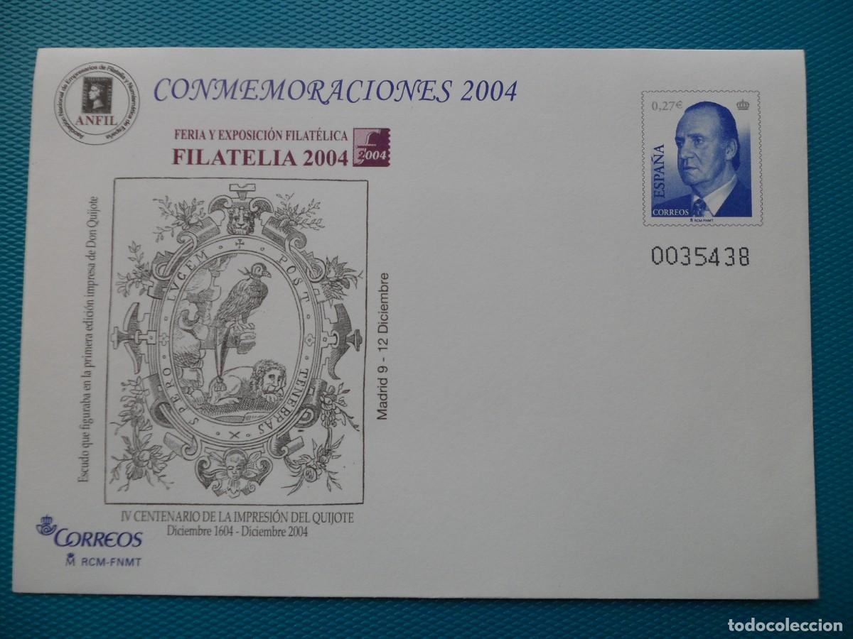 Sellos: 2004-ESPA&Ntilde;A-SOBRES ENTERO POSTALES-VER FOTO-N&ordm;97-FERIA NACIONAL DEL SELLO 2004-MADRID