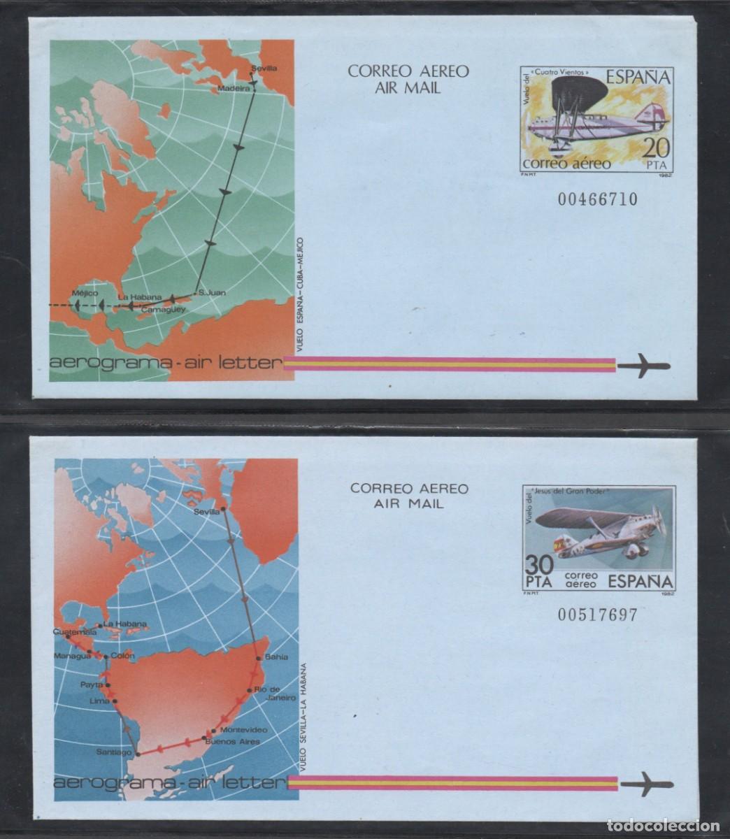 Sellos: AEROGRAMAS 203 - 204 ** VUELO DEL CUATRO VIENTOS