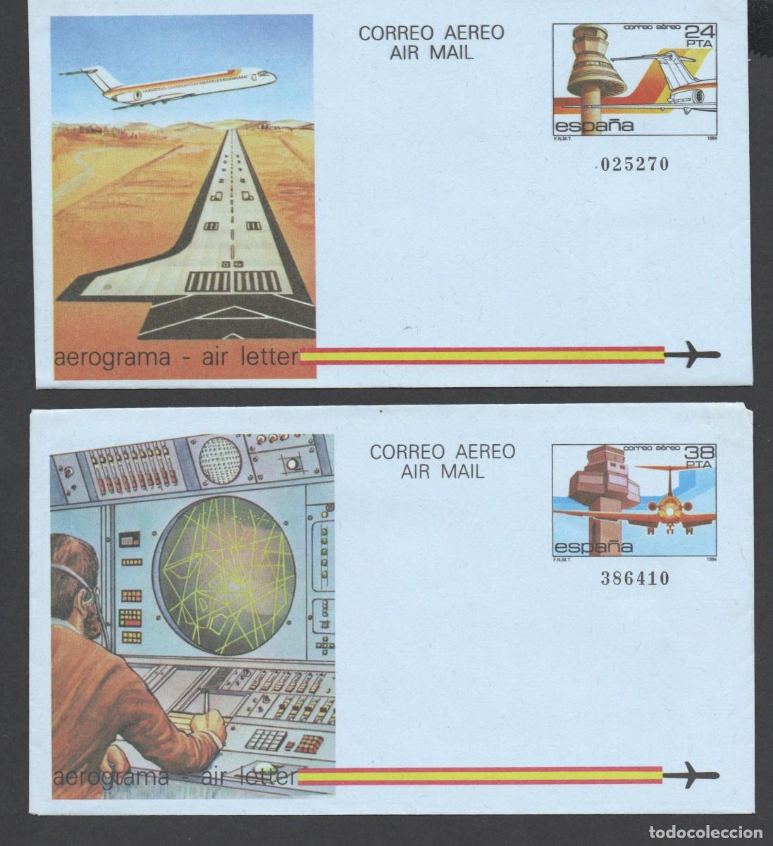 Sellos: AEROGRAMAS 207 - 208 ** AEROPUERTOS DE GERON Y FORONDA