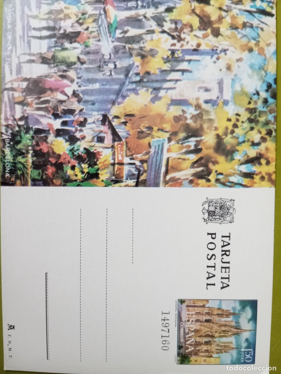Sellos: ESPA&Ntilde;A, ENTERO POSTAL , RAMBLA, BARCELONA
