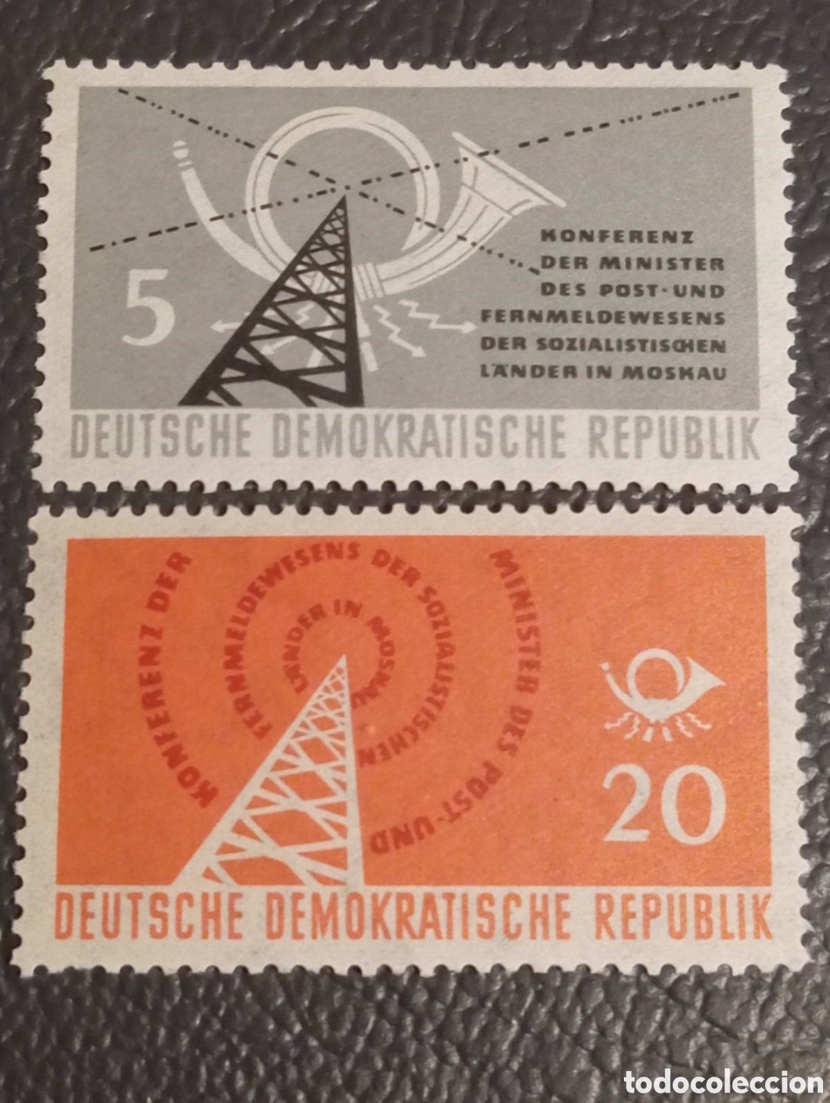 Selos: DDR 1958 Serie Completa Telecomunicaciones Mi. 620-621 MNH