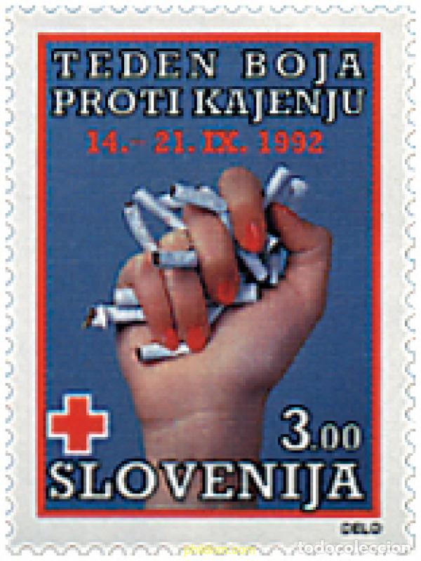 Sellos: 209041 MNH ESLOVENIA 1992 LUCHA CONTRA EL TABAQUISMO