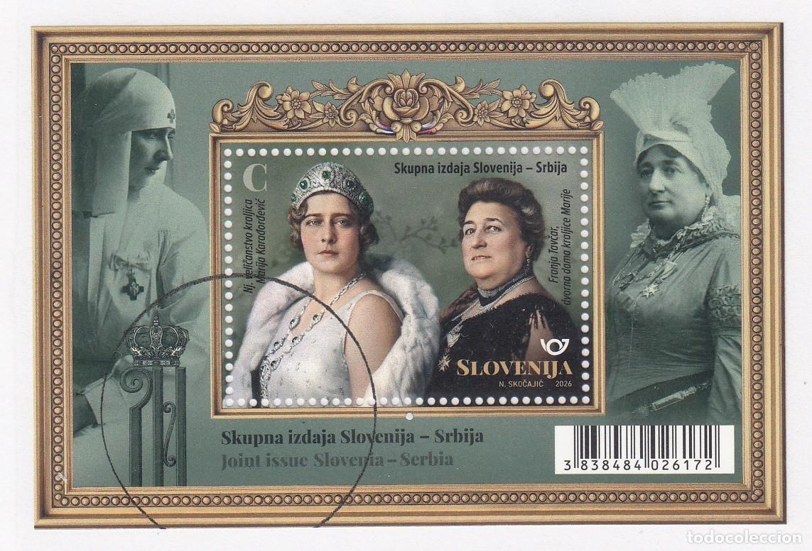 Sellos: ESLOVENIA 2026 - La reina Marija Karađorđević - HOJITA BLOQUE - MUESTRA - SPECIMEN