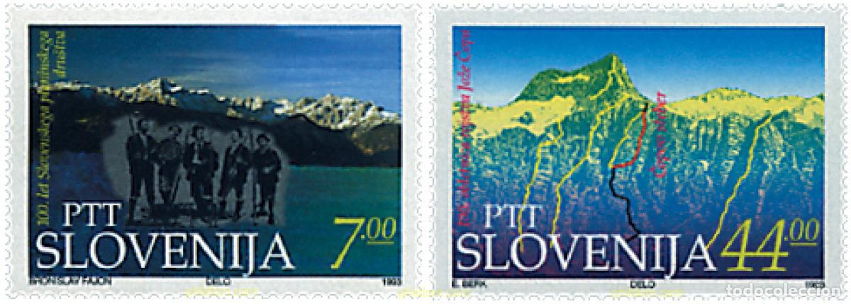 Sellos: 29186 MNH ESLOVENIA 1993 CENTENARIO DEL CLUB ALPINO ESLOVENO Y CENTENARIO DEL NACIMIENTO DEL ALPINI