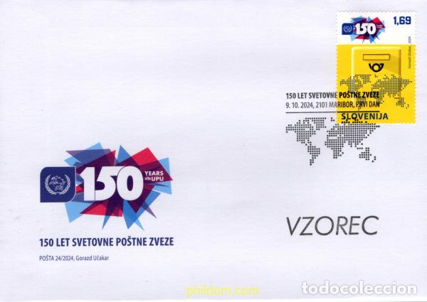 Sellos: 764209 MNH ESLOVENIA 2024 150 A&ntilde;OS DE LA UNI&oacute;N POSTAL UNIVERSAL