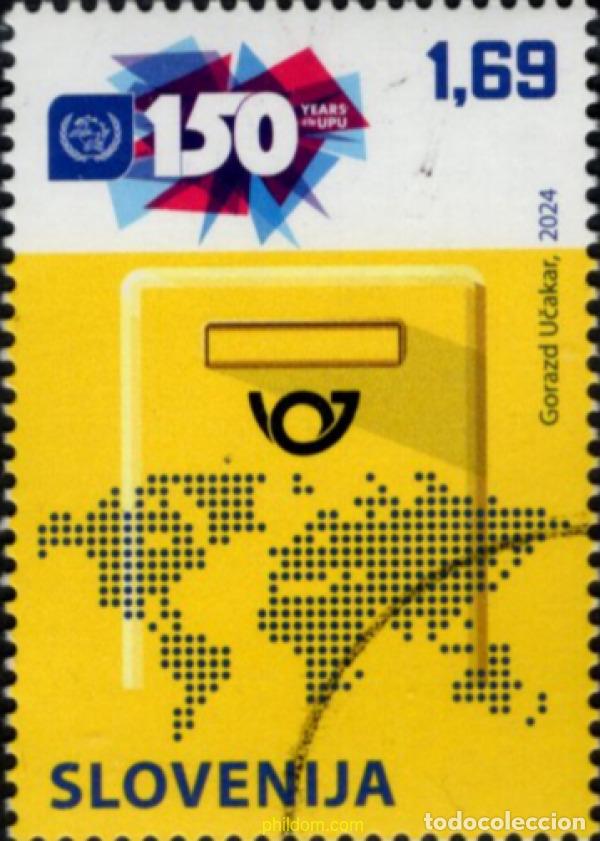 Sellos: 764208 MNH ESLOVENIA 2024 150 A&ntilde;OS DE LA UNI&oacute;N POSTAL UNIVERSAL