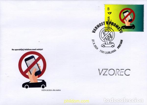 Sellos: 764135 MNH ESLOVENIA 2024 SEGURIDAD VIAL - &iexcl;NO USES EL M&oacute;VIL MIENTRAS CONDUCES!