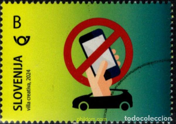 Sellos: 764205 MNH ESLOVENIA 2024 SEGURIDAD VIAL - &iexcl;NO USES EL M&oacute;VIL MIENTRAS CONDUCES!