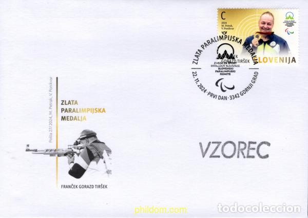 Sellos: 747694 MNH ESLOVENIA 2024 MEDALLAS DE ORO PARAL&iacute;MPICAS DE ESLOVENIA - FRANCEK GORAZD TIRSEK