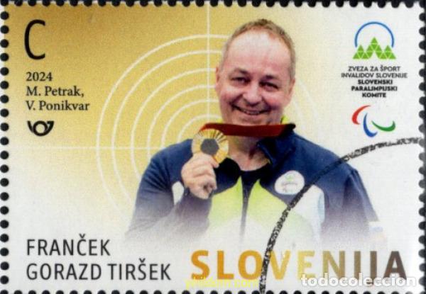 Sellos: 764005 MNH ESLOVENIA 2024 MEDALLAS DE ORO PARAL&iacute;MPICAS DE ESLOVENIA - FRANCEK GORAZD TIRSEK