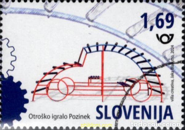 Sellos: 764184 MNH ESLOVENIA 2024 HITOS DEL PATRIMONIO T&eacute;CNICO DE ESLOVENIA - PARQUES INFANTILES CON FORMA