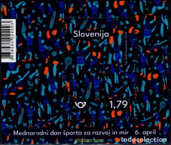 Sellos: 763495 MNH ESLOVENIA 2025 D&iacute;A INTERNACIONAL DEL DEPORTE PARA EL DESARROLLO Y LA PAZ