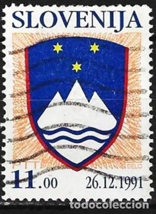 Sellos: Eslovenia 1992 - Mi 16 - YT 16 - Escudo de armas nacional