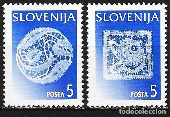 Sellos: Eslovenia 1996 - Mi 157 & 157 yI - YT 145 & 146 - Artesan&iacute;a : El encaje - MNG