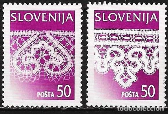 Sellos: Eslovenia 1996 - Mi 163 & 164 yI - YT 152 & 153 - Artesan&iacute;a : El encaje - MNG