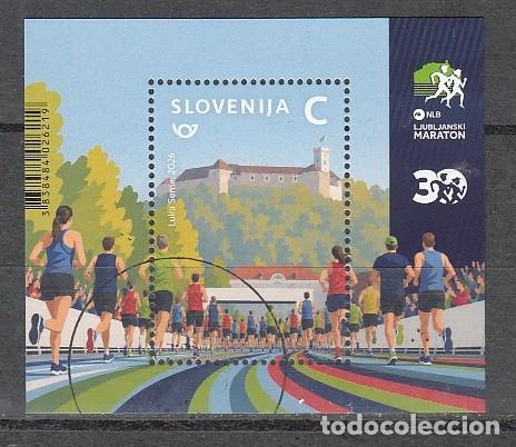 Sellos: ESLOVENIA 2026 - 30 ANIVERSARIO MARATHON DE LJUBLJANA - 1 HOJITA - MUESTRA - SPECIMEN