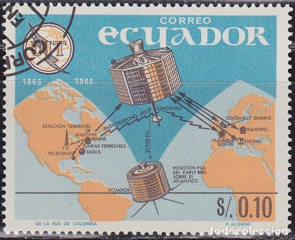 Sellos: 1966 - ECUADOR - CENTENARIO DE LA UIT - SATELITES SYNCOM Y EARLY BIRD - YVERT 753 - Foto 1