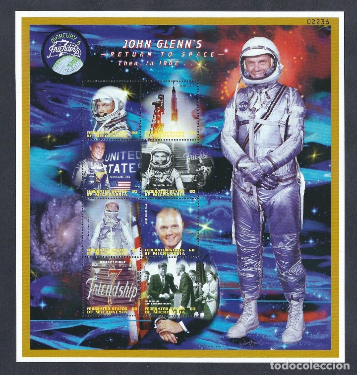 Sellos: SELLOS MICRONESIA 1998 JOHN GLENNS RETURN TO SPACE - Foto 1