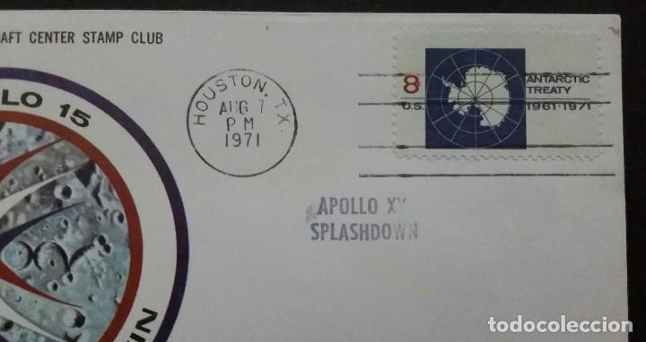 Sellos: SOBRE CON SELLO DEL APOLO 15. CENTRO NAVES ESPACIALES TRIPULADAS. 1971 NASA ASTROFILATELIA - Foto 3 - 198540941