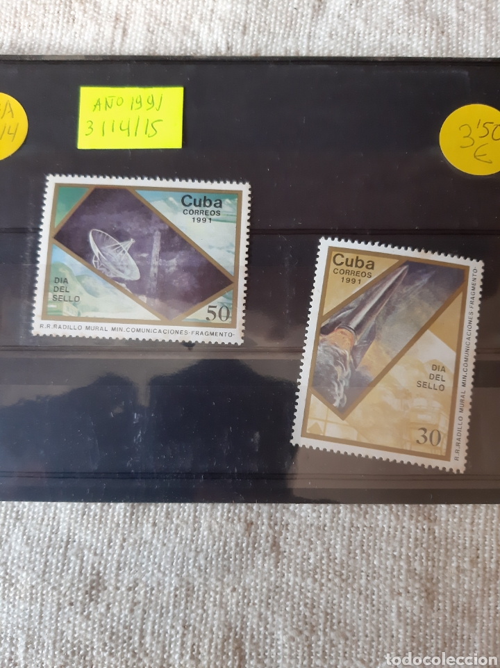 Sellos: CUBA 1991 SERIE 3633/34 ESPACIO - Foto 1