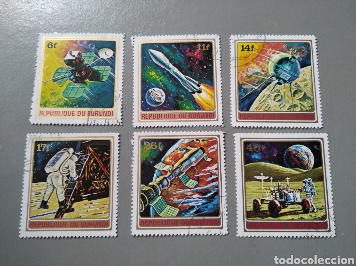 Sellos: 6 sellos 483/88 Burundi África conquista del espacio luna año 1972 matasellados - Foto 1 - 211560980