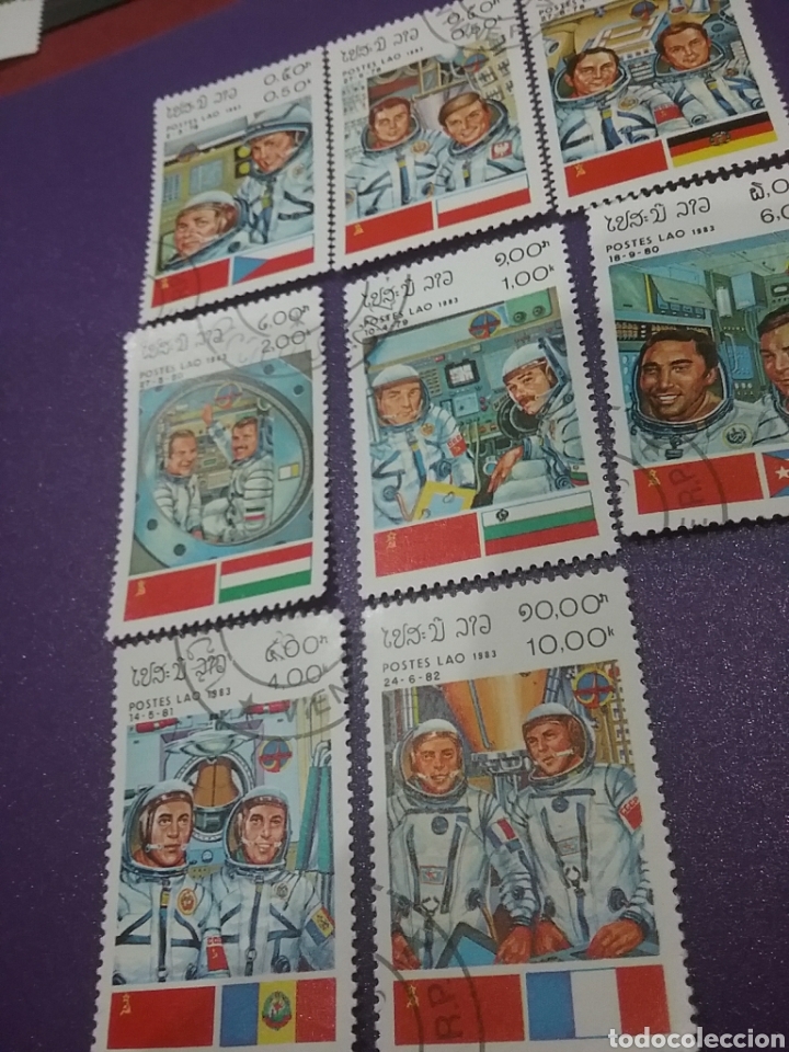 Sellos: Sello Laos (Lao) mtdos/1983/astronautas/espacio/banderas/cosnos/cooperacion/naves - Foto 2 - 303402453