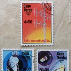 Sellos: CABO VERDE 1981. YVERT 448/450. TELECOMUNICACIONES. ANTENAS PARABÓLICAS.