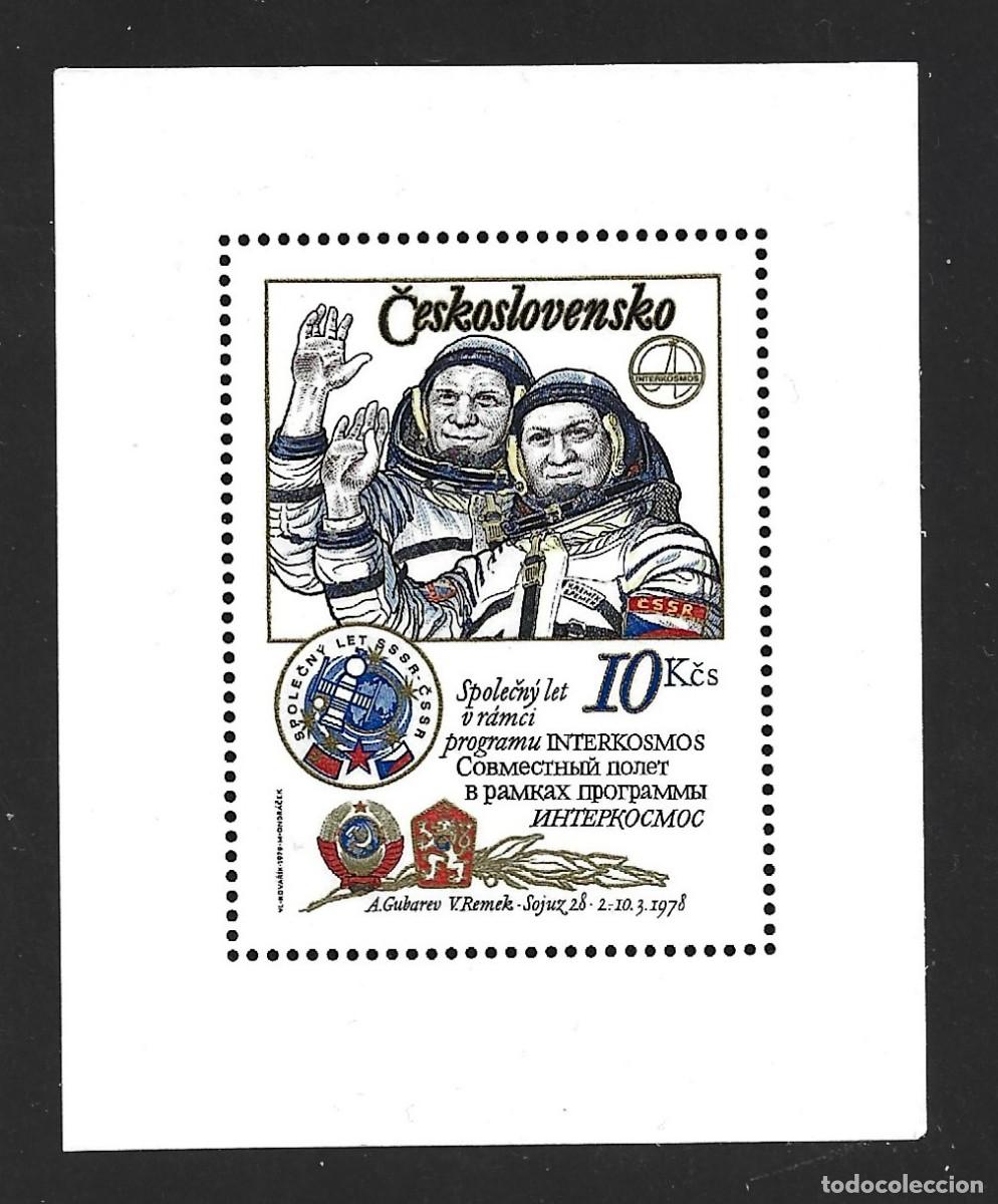 Sellos: CHECOSLOVAQUIA HB 46** - A&Ntilde;O 1979 - CONQUISTA DEL ESPACIO - PROGRAMA INTERCOSMOD - Foto 1