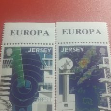 Sellos: SELLO (2/4V) JERSEY NUEVO 1988. CONJUNTA EUROPA. CEPT. COMUNICACIONES. ESPACIO. CARTOGRAFÍA. SATELIT