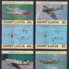 Sellos: F-EX46992 ST LUCIA MNH 1985 MUSTANG SPITFIRE WAR AIRPLANE SEAFIRE.