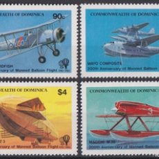 Sellos: F-EX46990 DOMINICA MNH 1983 200TH ANNIV MANNED FLIGHT ZEPPELIN AIRPLANE.