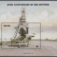 Sellos: F-EX46989 NEVIS MNH 1986 50TH ANNIV SPITFIRE WAR AIRPLANE SEAFIRE.