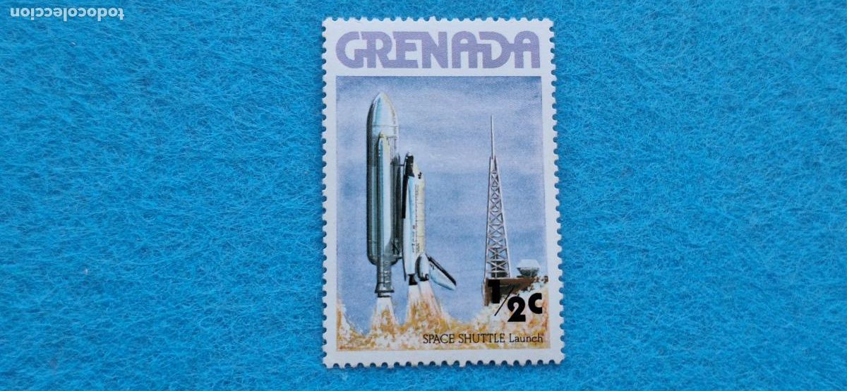 Sellos: Sello de Grenade. Cohete espacial - Foto 1