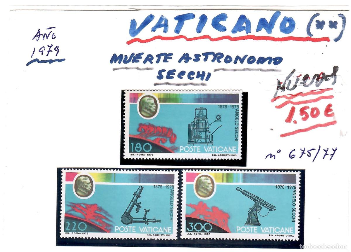 Sellos: SERIE VATICANO 1979 A. Secchi astronom&iacute;a - Foto 1