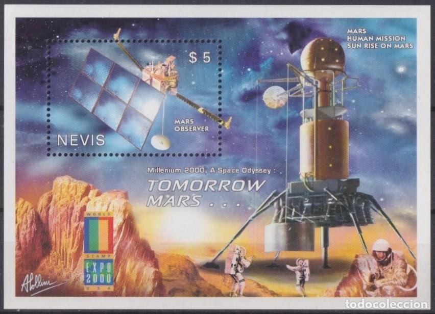 Sellos: F-EX62043 NEVIS MNH 2000 SPACE COSMOS EXPLORATION TOMORROW MARS ROCKET. - Foto 2