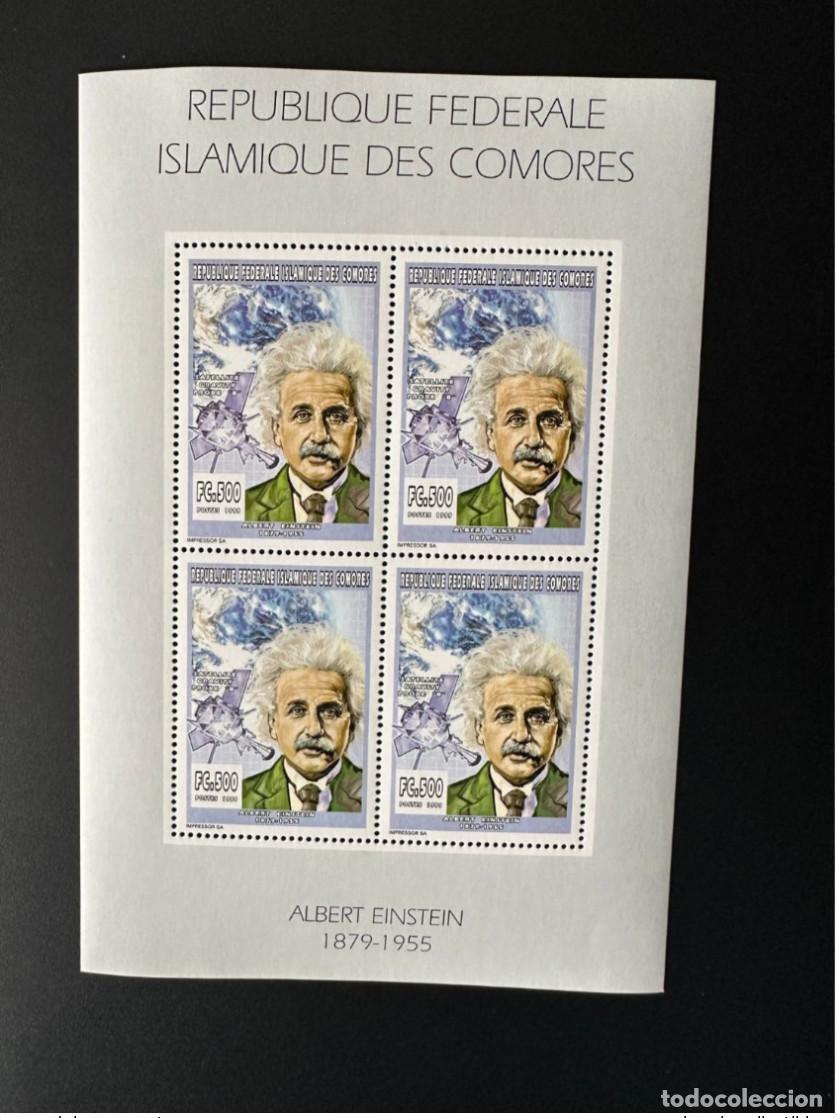 Sellos: Comoras 1999 YT 1120 Albert Einstein Satellite Gravity Space Raumfahrt - Foto 1